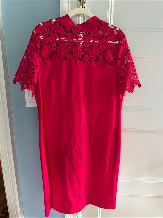 Escada Dresses & Skirts - Escada Bright Shocking Pink Lace Dress